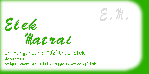 elek matrai business card